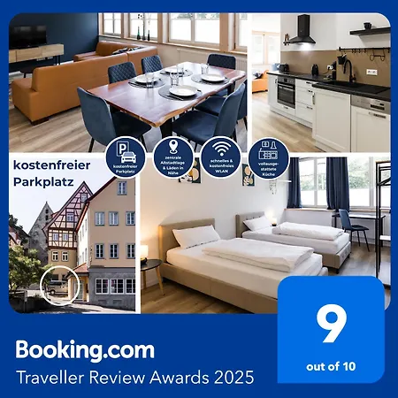 Appartamento 3 Bedroom Altstadtwohnung Mit Parkplatz, Tolle Lage In Schwaebisch Hall, Bis 8 Personen *
